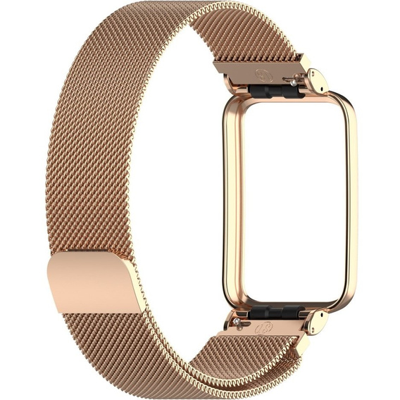 Металический браслет с чехлом для часов Xiaomi Mi Band 7 Pro, Rose Gold  