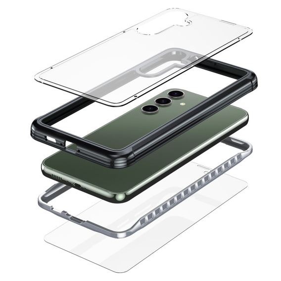 Чoхол Shockproof до Samsung Galaxy S23 FE, із захисним екраном, чорний