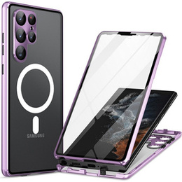 Магнітний чохол Dual Glass MagSafe для Samsung Galaxy S24 Ultra, фіолетовий