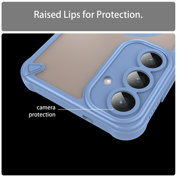 Бронированный чехол для Samsung Galaxy S25 FE, для MagSafe, матовый черный