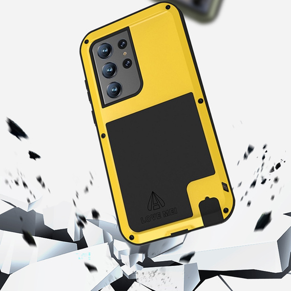 Чехол Love Mei до Samsung Galaxy S23 Ultra, armored without glass, жёлтый