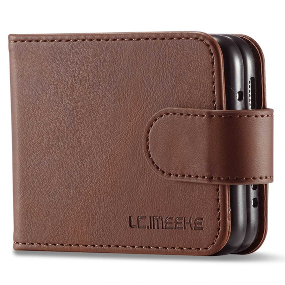 Откидной чехол для Samsung Galaxy Z Flip 4 5G, LC.IMEEKE, коричневый