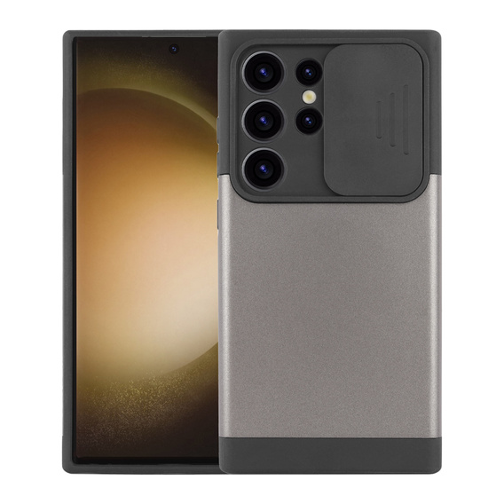 Чoхол до Samsung Galaxy S24 Ultra, ERBORD MagProtect Slide Camera, сірий gunmetal