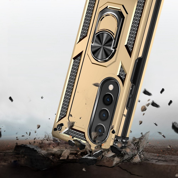 Бронированный Чехол до Samsung Galaxy Z Fold 4 5G, Nox Case Ring, золотой