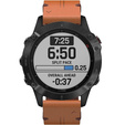 Кожаный ремешок для часов zegarka Garmin Fenix 7X / 6X Pro / 6X - Brown
