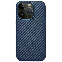 Чехол KZDOO для iPhone 16 Pro, Carbon Fiber, синий
