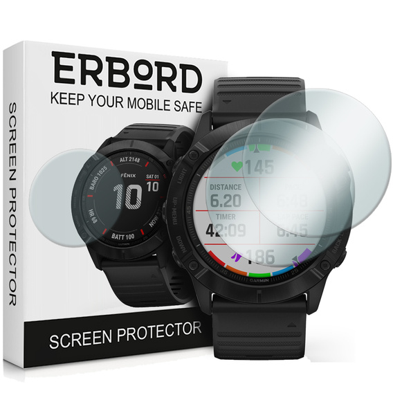 Защитное стекло 2х Erbord для дисплея смарт часов Garmin Fenix 6X/6X PRO