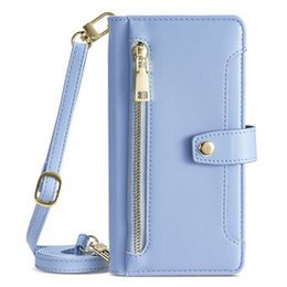 Откидной чехол для iPhone 15, Wallet Zipper Pocket, синий