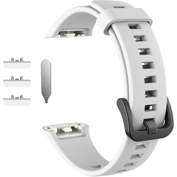 Силиконовый ремешок для Huawei Band 6 / Honor Band 6, White