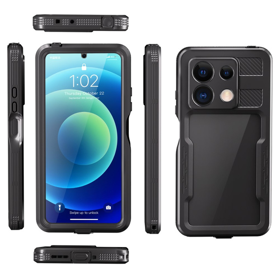 Водонепроницаемый чехол IP68 для Xiaomi Redmi Note 13 5G, Redpepper, чёрный