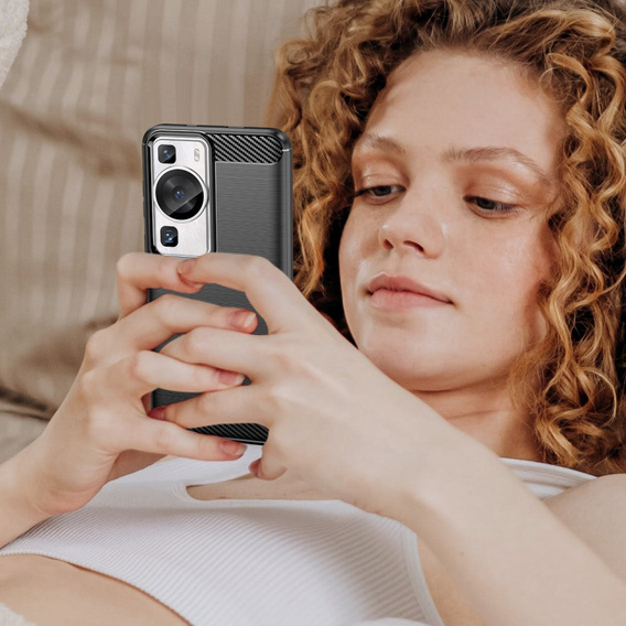 Чехол до Huawei P60 / P60 Pro, Carbon, чёрный