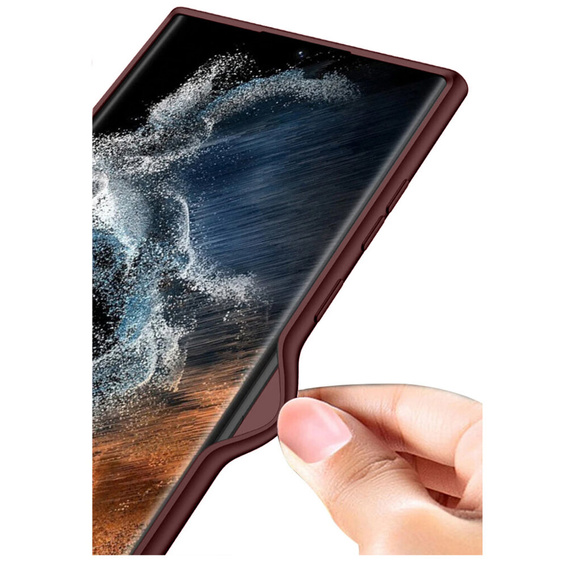 Чехол до Samsung Galaxy S24 Ultra, GKK Slim CamShield, бордовый