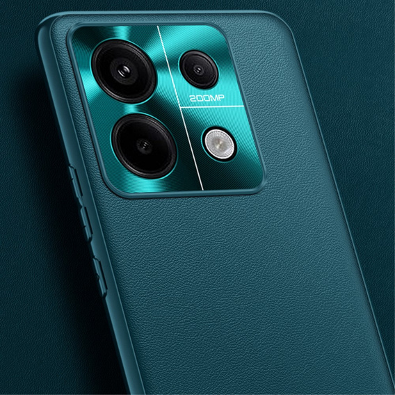 Шкіряний чохол для Xiaomi Redmi Note 13 Pro+, leather hybrid, зелений