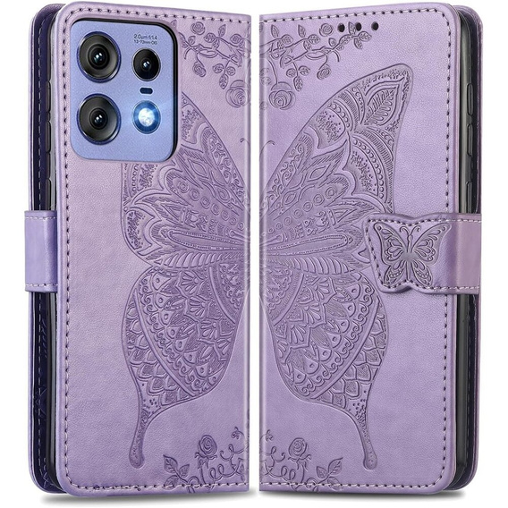 Чохол-книжка для Motorola Edge 50 Pro, Butterfly, фіолетовий