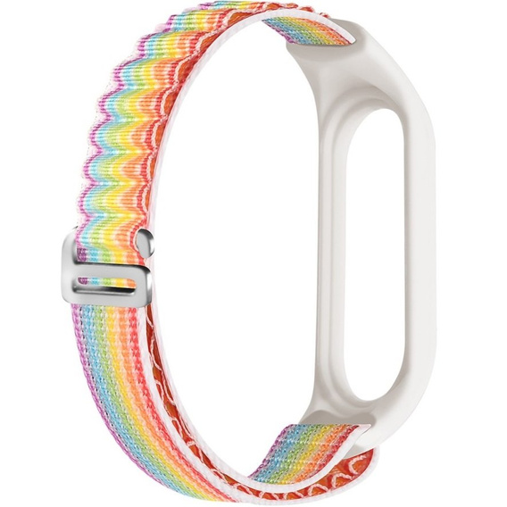 Нейлоновий ремінець до Xiaomi Mi Band 3/4/5/6/7/7 NFC, Colorful / White