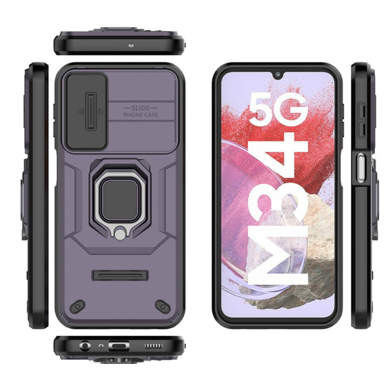 Чохол для Samsung Galaxy M34, KickStand Camera Lens, фіолетовий