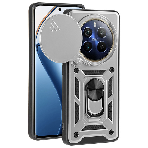 Чехол NOX Camera Slide Realme 12 Pro 5G / 12 Pro+ 5G, CamShield Slide, серебряный