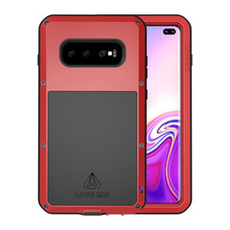 Чoхол Love Mei до Samsung Galaxy S10+ Plus, armored with glass, червоний