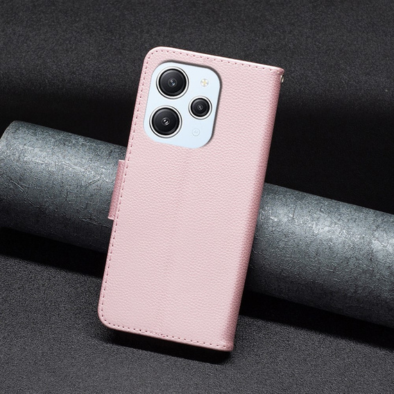 Чохол-книжка для Xiaomi Redmi 12 4G, Wallet Litchi Magnet, рожевий rose gold