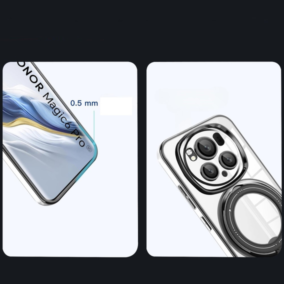 Магнитный чехол для Honor Magic 6 Pro 5G, для MagSafe, чёрный