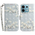 Откидной чехол для Xiaomi Redmi Note 13 Pro 5G, Wallet, Magnolia Flowers серый
