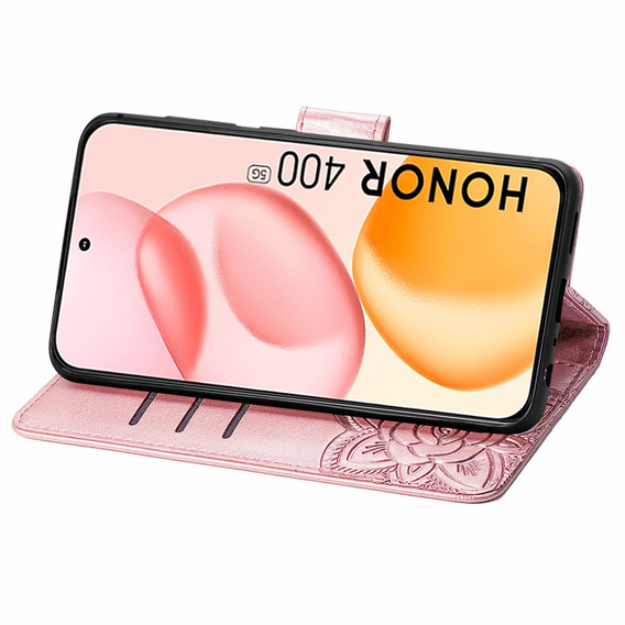 Чохол-книжка для Honor 400 5G, Butterfly, рожевий rose gold