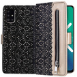чехол-крышка для Samsung Galaxy A51 5G, Wallet Pocket Zipper Lace, чёрный