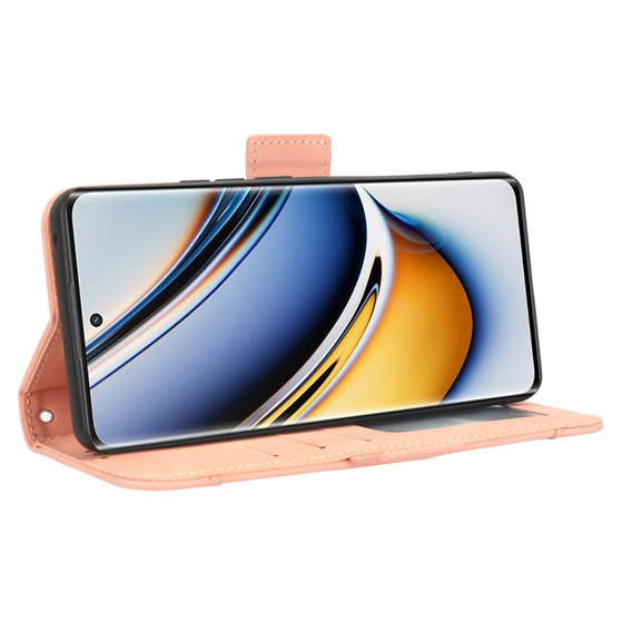 Футляр з клапаном для Realme 11 Pro 5G / Pro+ 5G, Card Slot, рожевий