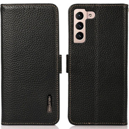Чехол KHAZNEH RFID для Samsung Galaxy S23, текстура личи, чёрный