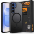 Чохол для Samsung Galaxy S25 / S24, для MagSafe, ERBORD Matt Case, чорний + захисне скло