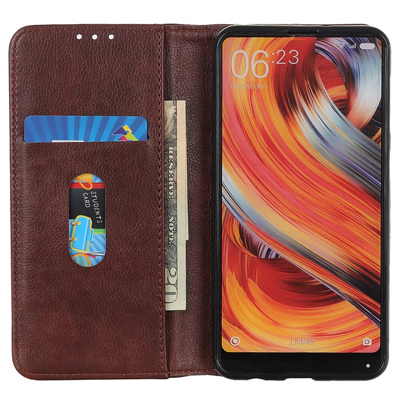 Чехол до Motorola Moto G24 / G24 Power / G04, Wallet Litchi Leather, коричневый