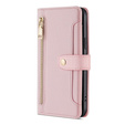 Откидной чехол для Oppo Reno8 T 4G, Wallet Zipper Pocket, розовый
