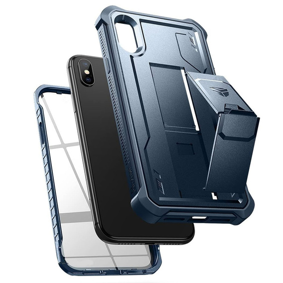 Броньований чохол для iPhone X / XS, Dexnor Full Body, темно-синій