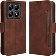 Откидной чехол для Xiaomi 14T Pro, Card Slot, коричневый