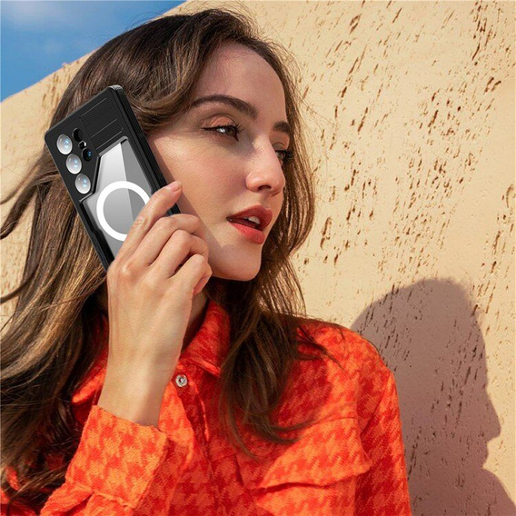 Водонепроницаемый чехол для Samsung Galaxy S24 Ultra, Redpepper, для MagSafe, чёрный
