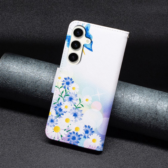 Чохол-книжка для Samsung Galaxy S23 FE, Wallet, Butterfly & Flowers білий