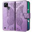 Чехол Wallet до Realme C21Y / C25Y, Butterfly, Purple