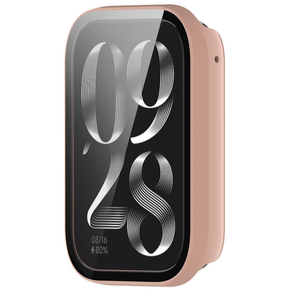 Чехол 2 в 1 + закаленное стекло для Xiaomi Smart Band 8 Pro, розовый