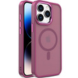 Чохол для iPhone 15 Pro Max, MagColor для MagSafe, бордовий
