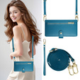 Откидной чехол для iPhone 16, Wallet Zipper Pocket, синий