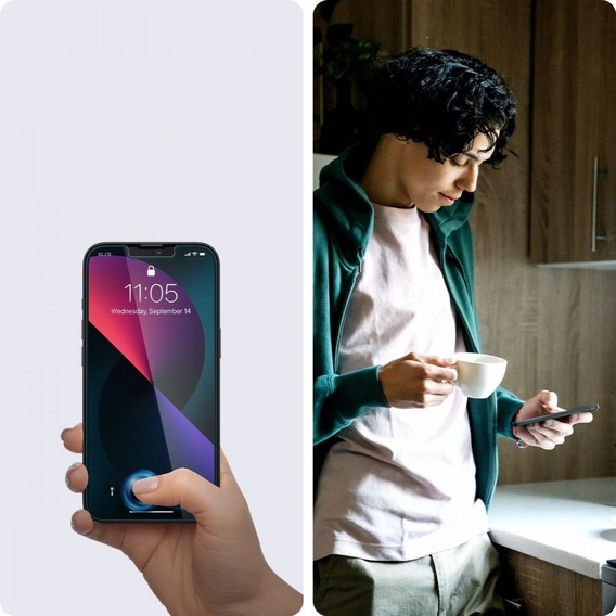 SPIGEN Скло з рамкою Glas.TR Privacy до iPhone 13 / 13 Pro