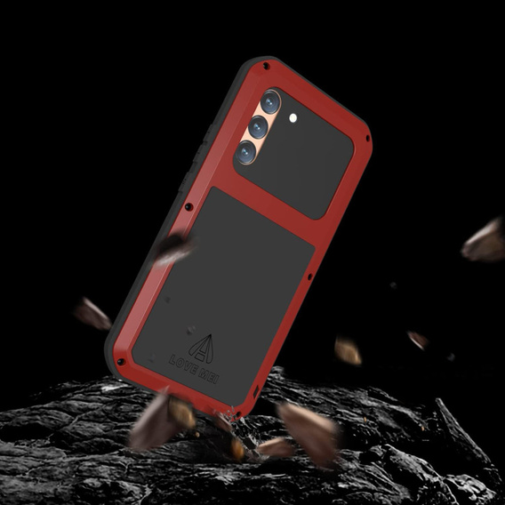 Чехол Love Mei до Samsung Galaxy S23, armored with glass, красный