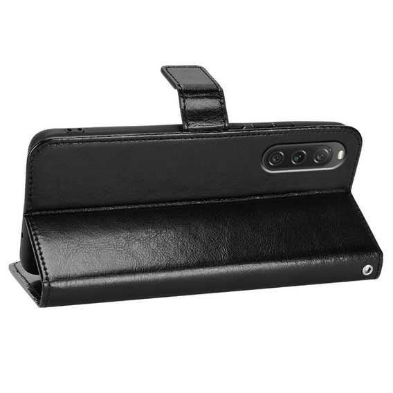 Откидной чехол для Sony Xperia 10 V, Crazy Horse Wallet, чёрный