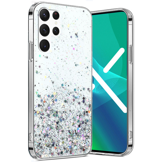 Чoхол до Samsung Galaxy S22 Ultra 5G, Glittery, сріблястий