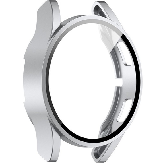 Силиконовый футляр со встроенным защитным стеклом до Samsung Galaxy Watch4 40mm, Silver