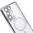 Магнітний чохол Dual Glass MagSafe для Samsung Galaxy S21 Ultra, сріблястий