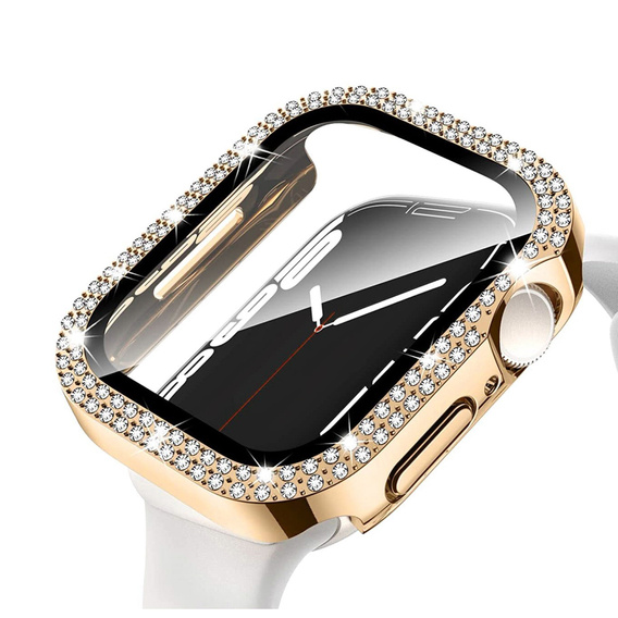 2в1 чехол и защитное стекло для часов Apple Watch 4/5/6/SE 44mm, Gold