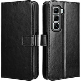 Футляр з клапаном для Infinix Hot 50 Pro 4G, Crazy Horse Wallet, чорний