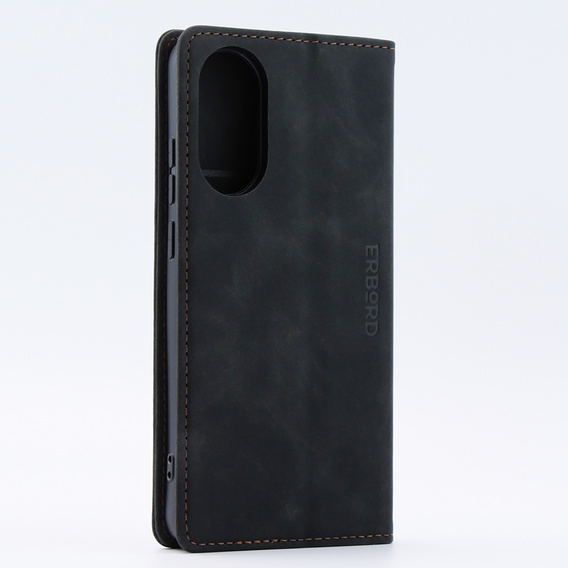 Чехол для Oppo A78 4G, ERBORD Vintage, бумажник с клапаном, чёрный