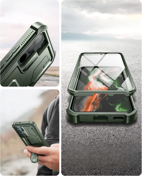 Бронированный чехол для Samsung Galaxy S22, Dexnor Full Body, зелёный